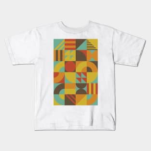 Bauhaus Art abstract pattern, vintage color style Kids T-Shirt